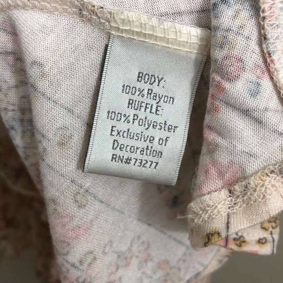 LC Lauren Conrad Floral Peach Pink‎ Tank S - Picture 5 of 6